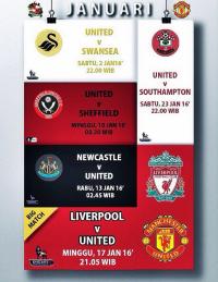Jadwal Pertandingan MUFC Bulan Januari 2016